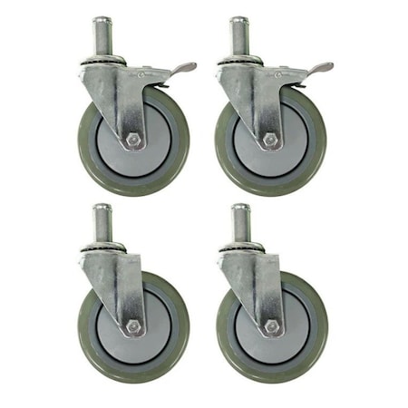 R&B Wire Products Rolling Wire Shelving Cart Caster Set, 4PK LC/CSTRS